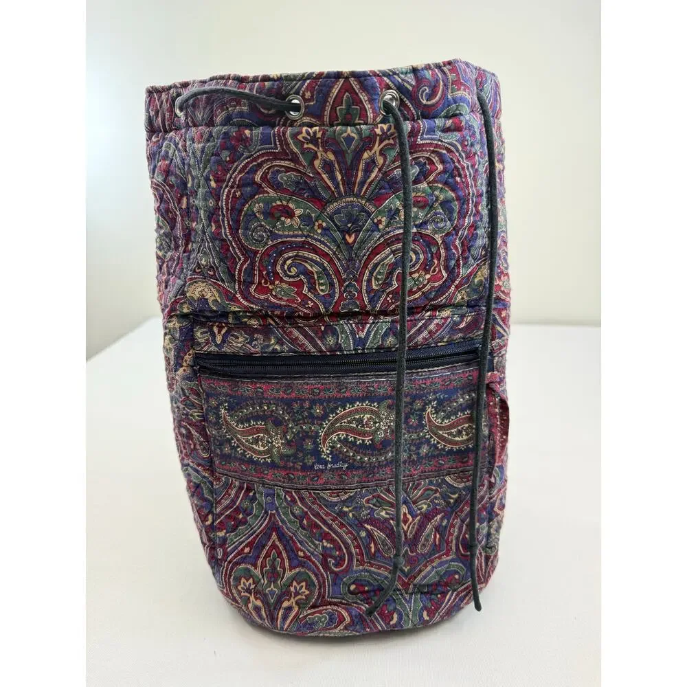 Vintage Vera Bradley Medallion 1995 Large Drawstring Backpack